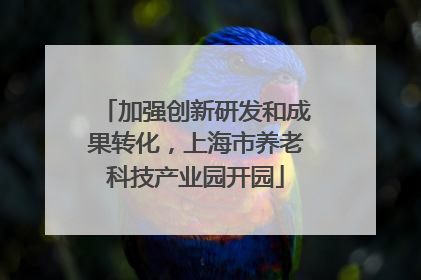 加强创新研发和成果转化，上海市养老科技产业园开园
