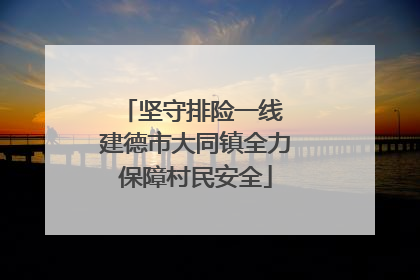 坚守排险一线 建德市大同镇全力保障村民安全