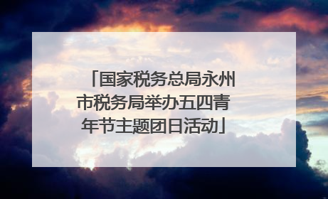 国家税务总局永州市税务局举办五四青年节主题团日活动