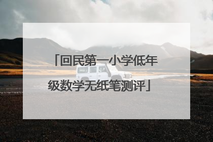回民第一小学低年级数学无纸笔测评