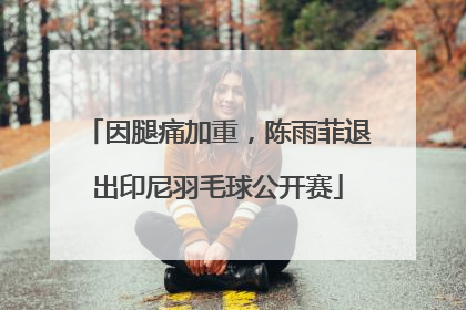 因腿痛加重，陈雨菲退出印尼羽毛球公开赛