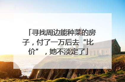 寻找周边能种菜的房子，付了一万后去“比价”，她不淡定了