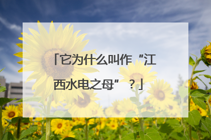 它为什么叫作“江西水电之母”？