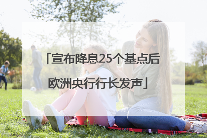 宣布降息25个基点后 欧洲央行行长发声
