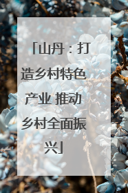 山丹：打造乡村特色产业 推动乡村全面振兴