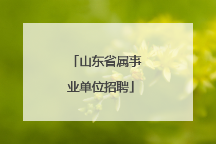 山东省属事业单位招聘