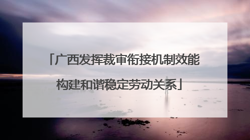 广西发挥裁审衔接机制效能 构建和谐稳定劳动关系