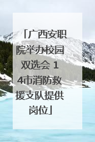 广西安职院举办校园双选会 14市消防救援支队提供岗位