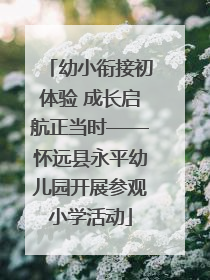 幼小衔接初体验 成长启航正当时——怀远县永平幼儿园开展参观小学活动