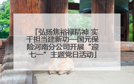 弘扬焦裕禄精神 实干担当建新功—国元保险河南分公司开展“迎七一”主题党日活动