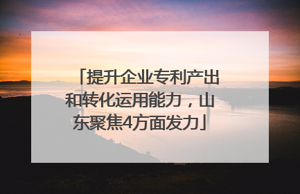 提升企业专利产出和转化运用能力，山东聚焦4方面发力