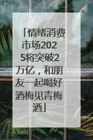 情绪消费市场2025将突破2万亿，和朋友一起喝好酒梅见青梅酒