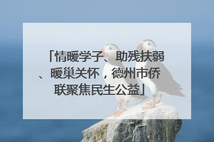 情暖学子、助残扶弱、暖巢关怀，德州市侨联聚焦民生公益