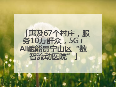 惠及67个村庄，服务10万群众，5G+AI赋能景宁山区“数智流动医院”