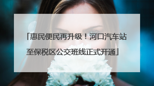 惠民便民再升级！河口汽车站至保税区公交班线正式开通