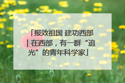 报效祖国 建功西部｜在西部，有一群“追光”的青年科学家