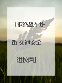 拒绝飙车炸街 交通安全进校园