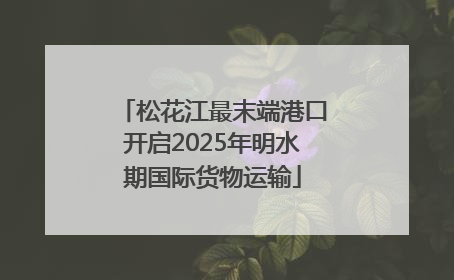 松花江最末端港口开启2025年明水期国际货物运输