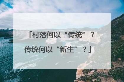村落何以“传统”？传统何以“新生”？