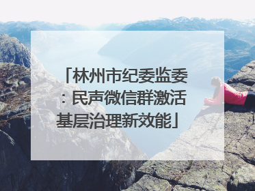 林州市纪委监委：民声微信群激活基层治理新效能
