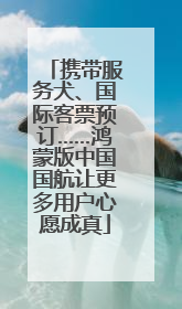携带服务犬、国际客票预订……鸿蒙版中国国航让更多用户心愿成真