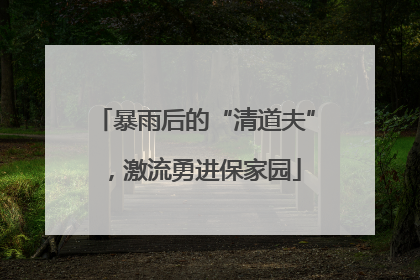 暴雨后的“清道夫”，激流勇进保家园