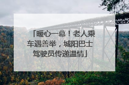 暖心一幕！老人乘车遇善举，城阳巴士驾驶员传递温情