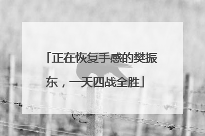 正在恢复手感的樊振东，一天四战全胜