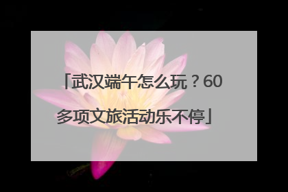 武汉端午怎么玩？60多项文旅活动乐不停
