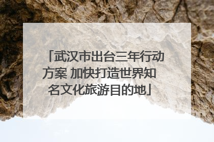 武汉市出台三年行动方案 加快打造世界知名文化旅游目的地