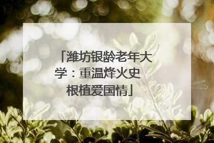潍坊银龄老年大学：重温烽火史 根植爱国情