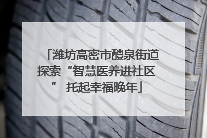 潍坊高密市醴泉街道探索“智慧医养进社区” 托起幸福晚年