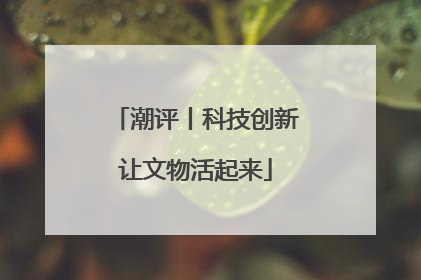 潮评丨科技创新让文物活起来