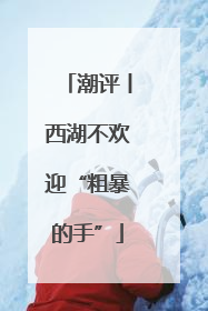 潮评丨西湖不欢迎“粗暴的手”