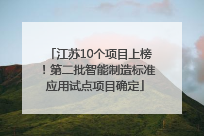 江苏10个项目上榜！第二批智能制造标准应用试点项目确定