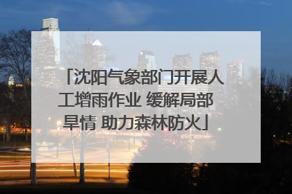沈阳气象部门开展人工增雨作业 缓解局部旱情 助力森林防火