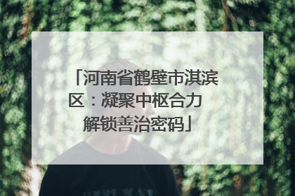 河南省鹤壁市淇滨区：凝聚中枢合力 解锁善治密码