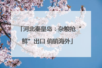 河北秦皇岛：杂粮抢“鲜”出口 俏销海外
