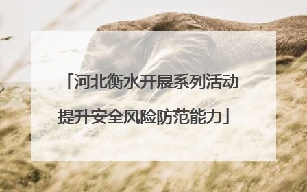 河北衡水开展系列活动提升安全风险防范能力