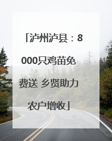 泸州泸县：8000只鸡苗免费送 乡贤助力农户增收
