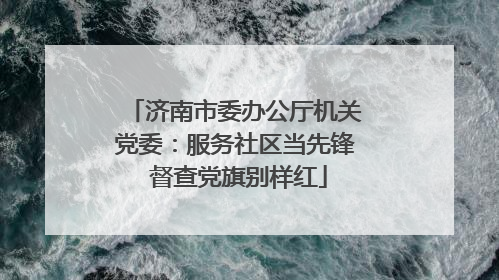 济南市委办公厅机关党委：服务社区当先锋 督查党旗别样红