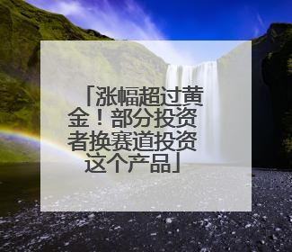 涨幅超过黄金！部分投资者换赛道投资这个产品
