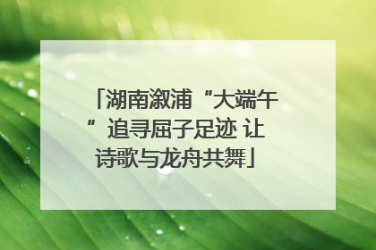 湖南溆浦“大端午”追寻屈子足迹 让诗歌与龙舟共舞