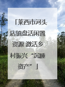 莱西市河头店镇盘活闲置资源 激活乡村振兴“沉睡资产”