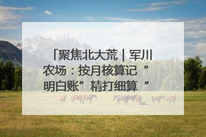 聚焦北大荒｜军川农场：按月核算记“明白账”精打细算“过紧日子”