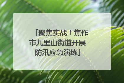 聚焦实战！焦作市九里山街道开展防汛应急演练