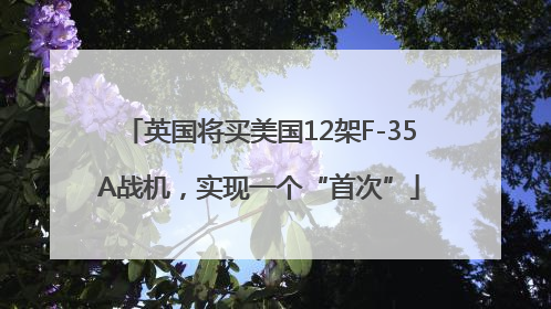 英国将买美国12架F-35A战机，实现一个“首次”