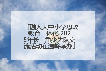 融入大中小学思政教育一体化 2025年长三角少先队交流活动在温岭举办