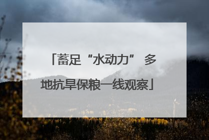 蓄足“水动力” 多地抗旱保粮一线观察