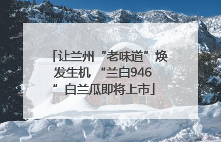 让兰州“老味道”焕发生机 “兰白946”白兰瓜即将上市
